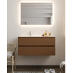 Mondiaz VICA ensemble de meuble de salle de bain - 100cm - meuble sous-vasque repos - 2 tiroirs - lavabo cloud gauche - 1 trou de robinet - version XL 60cm haut SW1089764