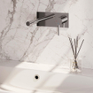 BRAUER Chrome Edition Wastafelmengkraan inbouw - rechte uitloop links - hendel lang smal - inclusief inbouwdeel - afdekplaat - model A 1 - chroom SW398004