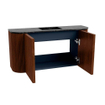Mondiaz JOYA-DLUX Meuble de salle de bains 83.2cm - arrondi gauche et droite couleur Ruby - Vasque FAYE position Milieu 1 trou de robinet couleur Lava SW1423657