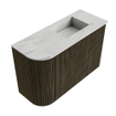 Mondiaz JOYA-DLUX 61.6cm toiletmeubel - ronding links kleur Shadow - Wastafel FAYE positie Rechts 1 kraangat kleur Opalo. SW1422950