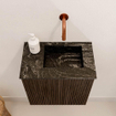 Mondiaz JOYA-DLUX 40cm toiletmeubel - kleur Walnut - Wastafel FAYE positie Rechts Zonder kraangat kleur Lava. SW1422412