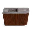 Mondiaz JOYA-DLUX Meuble de toilette 61,6cm - arrondi droit couleur Ruby - Vasque FAYE position Gauche Sans trou de robinet couleur Sombra SW1425701