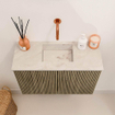 Mondiaz JOYA-DLUX Meuble de salle de bains 60cm - couleur Dusk - Vasque FAYE position Milieu Sans trou de robinet couleur Frappe SW1423079