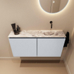 MONDIAZ TURE-DLUX Meuble toilette - 100cm - Clay - EDEN - vasque Glace - position droite - sans trou de robinet SW1103216