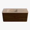 Mondiaz CIRO-DLUX Ensemble de meubles de salle de bains - 120x45x50cm - Plan vasque en solid surface Saba - 1 vasque à gauche - 1 trou de robinet - 2 tiroirs - Noyer SW1530665