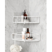 Umbra Cubiko corbeille de douche d'angle 26x26x11cm set de 2 acier blanc SW719955