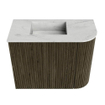 Mondiaz JOYA-DLUX Meuble de salle de bains - 51,6cm - arrondi droit couleur Shadow - Vasque FAYE position Gauche Sans trou de robinet couleur Opalo SW1422988