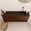 Mondiaz JOYA 101.6cm toiletmeubel - ronding links kleur Ruby - Wastafel FAYE positie Rechts Zonder kraangat kleur Urban. SW1421876