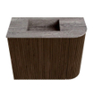 Mondiaz JOYA-DLUX 51.6cm toiletmeubel - ronding rechts kleur Walnut - Wastafel FAYE positie Links Zonder kraangat kleur Oza. SW1424587