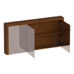 BRAUER Rise Armoire de toilette - 140x70x15cm - sans éclairage - avec 3 portes miroir double face - lamelles chêne marron SW1203744