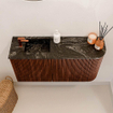 Mondiaz JOYA-DLUX Meuble de toilette 81,6cm - arrondi droit couleur Ruby - Vasque FAYE position Gauche 1 trou de robinet couleur Lava SW1423665
