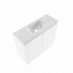 MONDIAZ TURE-DLUX Meuble de toilette 60 cm Talc. Lavabo EDEN Opalo position milieu. Sans trou de robinet. SW1104148