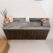 Mondiaz JOYA-DLUX 80cm meuble de salle de bains WC - couleur Walnut - Vasque FAYE position Droite 1 trou de robinet couleur Sombra. SW1424711