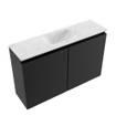 MONDIAZ TURE-DLUX Meuble toilette - 80cm - Urban - EDEN - vasque Opalo - position centrale - sans trou de robinet SW1104147