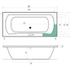 Xenz Robijn Duobad - 180x80x48 - afvoer Midden - acryl - antraciet SW378304