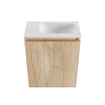 MONDIAZ TURE-DLUX Meuble toilette - 40cm - Washed Oak - EDEN - vasque Opalo - position droite - 1 trou de robinet SW1104638