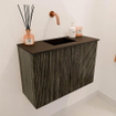 Mondiaz JOYA 60cm meuble de salle de bains - couleur Shadow - Vasque FAYE position Milieu Sans trou de robinet couleur Urban. SW1421466