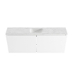 MONDIAZ TURE-DLUX Meuble toilette - 120cm - Talc - EDEN - vasque Opalo - position centrale - 1 trou de robinet SW1104139