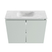 MONDIAZ TURE-DLUX Meuble toilette - 60cm - Greey - EDEN - vasque Opalo - position centrale - sans trou de robinet SW1104301