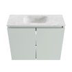 MONDIAZ TURE-DLUX meuble WC 60cm Greey. EDEN lavabo Opalo position milieu. Sans trou de robinet. SW1104301