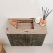 Mondiaz JOYA-DLUX 50cm toiletmeubel - kleur Shadow - Wastafel FAYE positie Links 1 kraangat kleur Arena. SW1424786