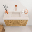 Mondiaz JOYA-DLUX 60cm meuble de toilette - couleur Oak - Vasque FAYE position Milieu Sans trou de robinet couleur Meli. SW1423973