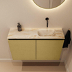 MONDIAZ TURE-DLUX Meuble toilette - 80cm - Oro - EDEN - vasque Frappe - position droite - sans trou de robinet SW1102930
