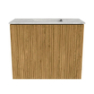 Mondiaz JOYA-DLUX Meuble de salle de bains 50cm - couleur Oak - Vasque FAYE position Milieu Sans trou de robinet couleur Glace. SW1421924