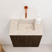 Mondiaz JOYA-DLUX Meuble de toilette 40cm - couleur Walnut - Vasque FAYE position Milieu Sans trou de robinet couleur Frappe SW1422260