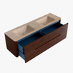 Mondiaz CIRO-DLUX Badkamermeubelset - 160x45x50cm - Solid surface wastafel Saba - 2 wasbak Dubbel - 2 kraangaten - 4 lades - Ruby SW1531908