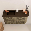 Mondiaz JOYA 71.6cm toiletmeubel - ronding rechts kleur Dusk - Wastafel FAYE positie Links 1 kraangat kleur Urban. SW1421692