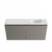 MONDIAZ TURE-DLUX Meuble toilette - 100cm - Smoke - EDEN - vasque Opalo - position droite - sans trou de robinet SW1104576