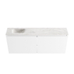 MONDIAZ TURE-DLUX Meuble toilette - 120cm - Talc - EDEN - vasque Ostra - position gauche - 1 trou de robinet SW1104699