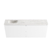 MONDIAZ TURE-DLUX meuble WC 120 cm Talc. EDEN lavabo Ostra position gauche. Avec 1 trou de robinet. SW1104699