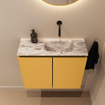 MONDIAZ TURE-DLUX Meuble WC 60cm Ocher. Lavabo EDEN Glace position droite. Sans trou de robinet. SW1103415