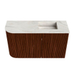 Mondiaz JOYA-DLUX 71.6cm toiletmeubel - ronding links kleur Ruby - Wastafel FAYE positie Rechts 1 kraangat kleur Ostra. SW1423814