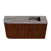 Mondiaz JOYA-DLUX Meuble de salle de bains 81,6cm - arrondi gauche couleur Ruby - Vasque FAYE position Droite Sans trou de robinet couleur Oza SW1425540