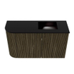 Mondiaz JOYA Meuble de salle de bains 71,6cm - arrondi gauche couleur Shadow - Vasque FAYE position droite Sans trou de robinet couleur Urban SW1421532
