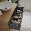 Saniclass Holz Atelier Meuble sous lavabo - 80x45x60cm - 2 tiroirs - Chêne naturel SW1420801