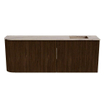 Mondiaz JOYA-DLUX 111.6cm toiletmeubel - ronding links kleur Walnut - Wastafel FAYE positie Rechts Zonder kraangat kleur Arena. SW1424359