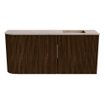Mondiaz JOYA-DLUX 91.6cm toiletmeubel - ronding links kleur Walnut - Wastafel FAYE positie Rechts 1 kraangat kleur Saba. SW1424667