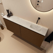 MONDIAZ TURE-DLUX Meuble toilette - 120cm - Rust - EDEN - vasque Opalo - position droite - sans trou de robinet SW1104604