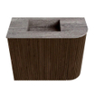Mondiaz JOYA-DLUX Meuble de toilette 51,6cm - arrondi droit couleur Noyer - Vasque FAYE position Gauche 1 trou de robinet couleur Oza SW1424593