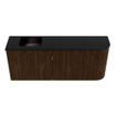Mondiaz JOYA 101.6cm toiletmeubel - ronding rechts kleur Walnut - Wastafel FAYE positie Links Zonder kraangat kleur Urban. SW1421361
