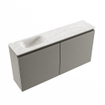 MONDIAZ TURE-DLUX Meuble de toilettes 100cm Smoke. EDEN lavabo Ostra position gauche. Avec 1 trou de robinet. SW1105115