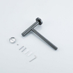 Fortifura Calvi Ensemble WC 5 pièces - porte-rouleau de papier toilette - porte-rouleau de réserve - porte-brosse de toilettes - patère pour serviette - poubelle à pédale - Gunmetal brossé PVD SW1478230