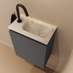 MONDIAZ TURE-DLUX Meuble toilette - 40cm - Dark Grey - EDEN - vasque Ostra - position droite - 1 trou de robinet SW1104799