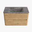 Mondiaz CIRO-DLUX Badkamermeubelset - 80x45x50cm - Solid surface wastafel Oza - 1 wasbak Midden - 1 kraangat - 2 lades - Oak SW1531098