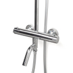 Xellanz Caralda Eco thermostatische badmengkraan met regendoucheset opbouw chroom SHOWROOMMODEL SHOW25956