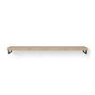 Looox Wood collection plan sous vasque - 200x46cm - Avec porte-serviettes noir mat - Chêne massif Old grey SW278359